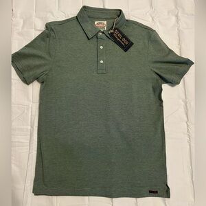 NWT Men’s Devil Dogs Polo Green/White Stripe Short Sleeve